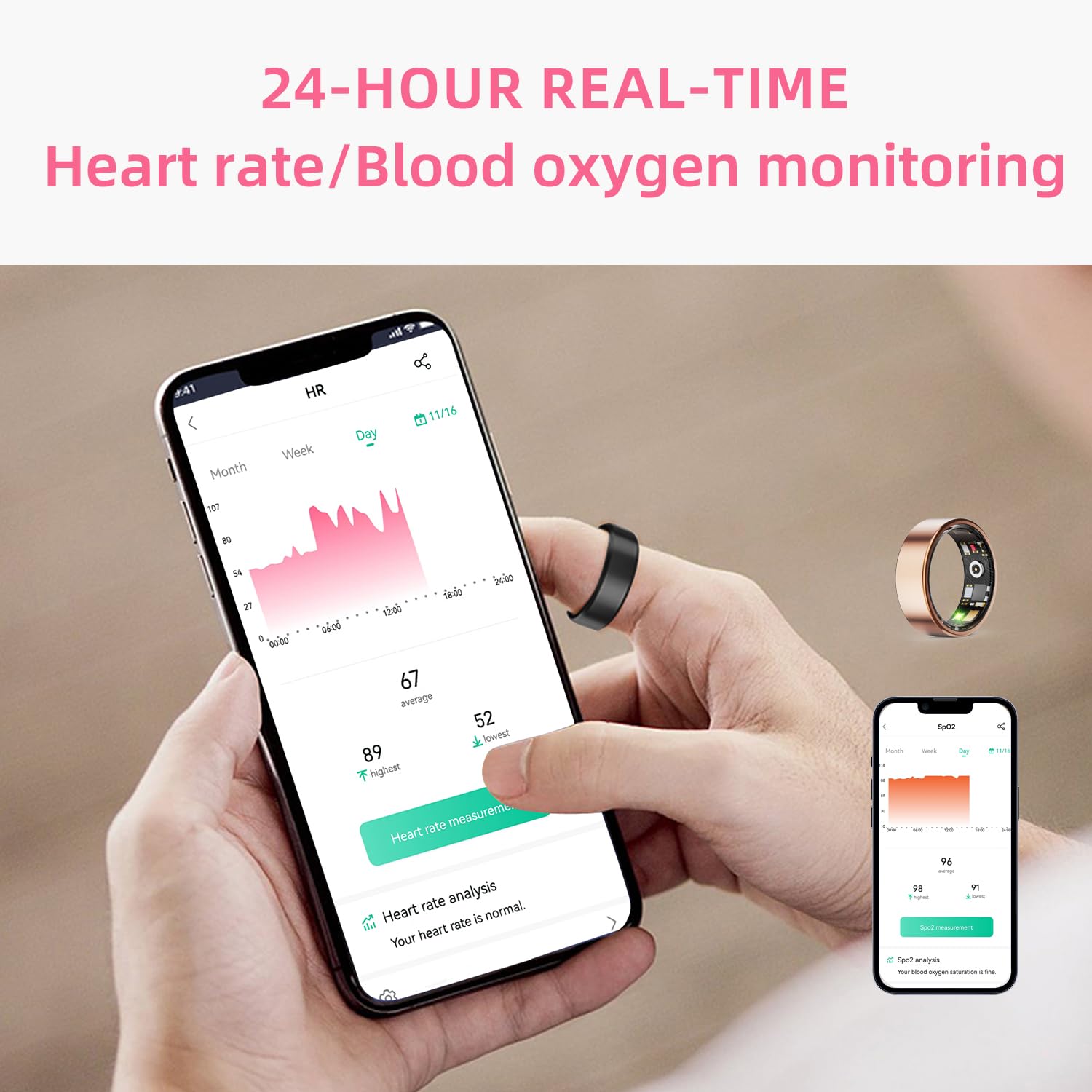 IP68 Fitness Smart Ring