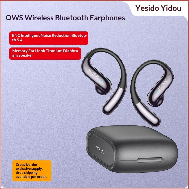 Long-lasting Over-ear Noise-canceling Wireless Bluetooth Earbuds