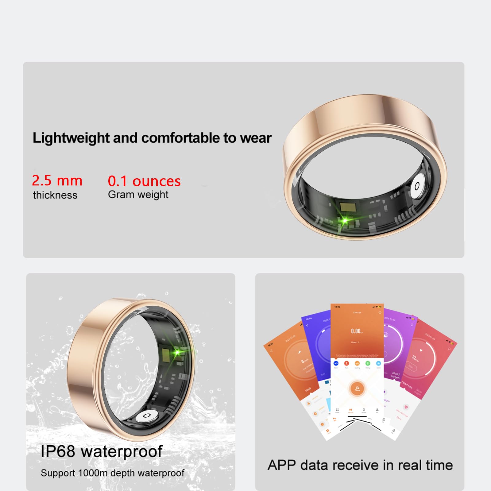 IP68 Fitness Smart Ring