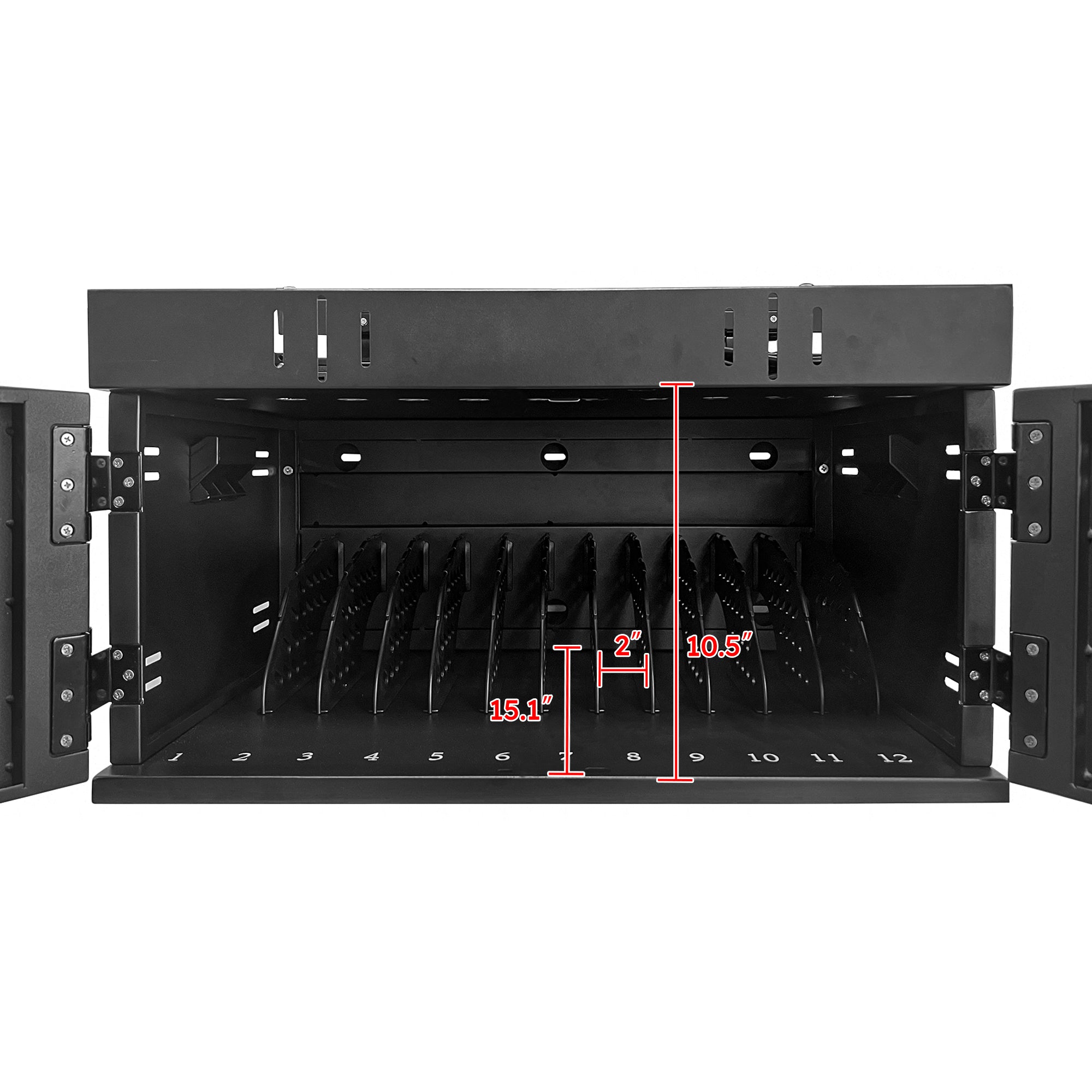 12-Device Charging Station For Laptops And Tablets,  Charging Cart Charging Cabinet, Surge Protection For Classroom Or Office, Up To 17.3  Screen
