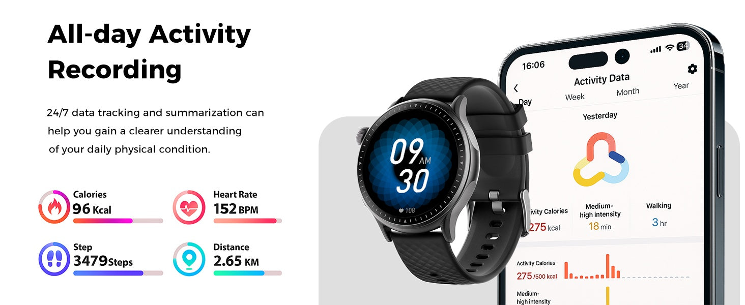New 1.43-inch Disc Smart Watch Fitness Tracker