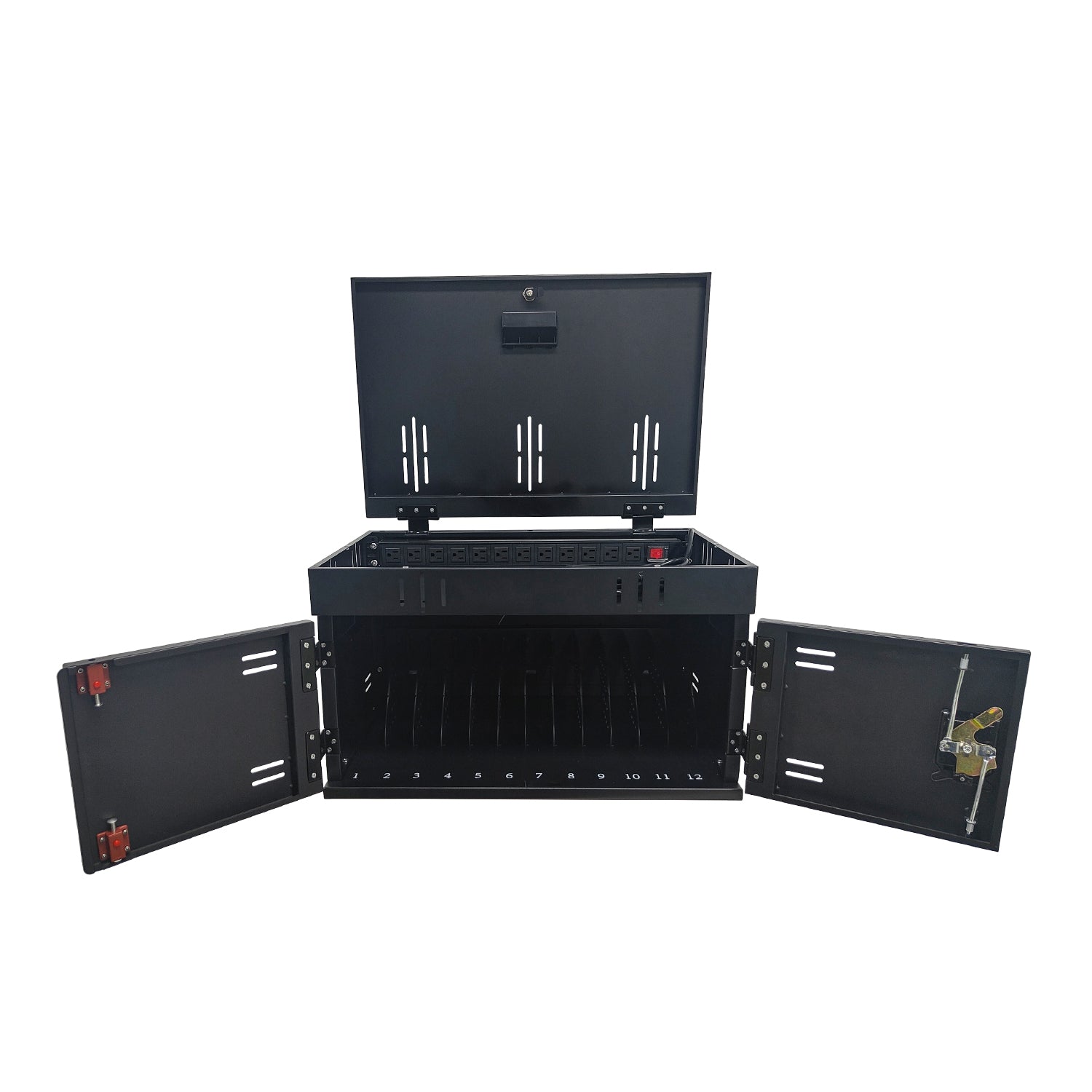 12-Device Charging Station For Laptops And Tablets,  Charging Cart Charging Cabinet, Surge Protection For Classroom Or Office, Up To 17.3  Screen